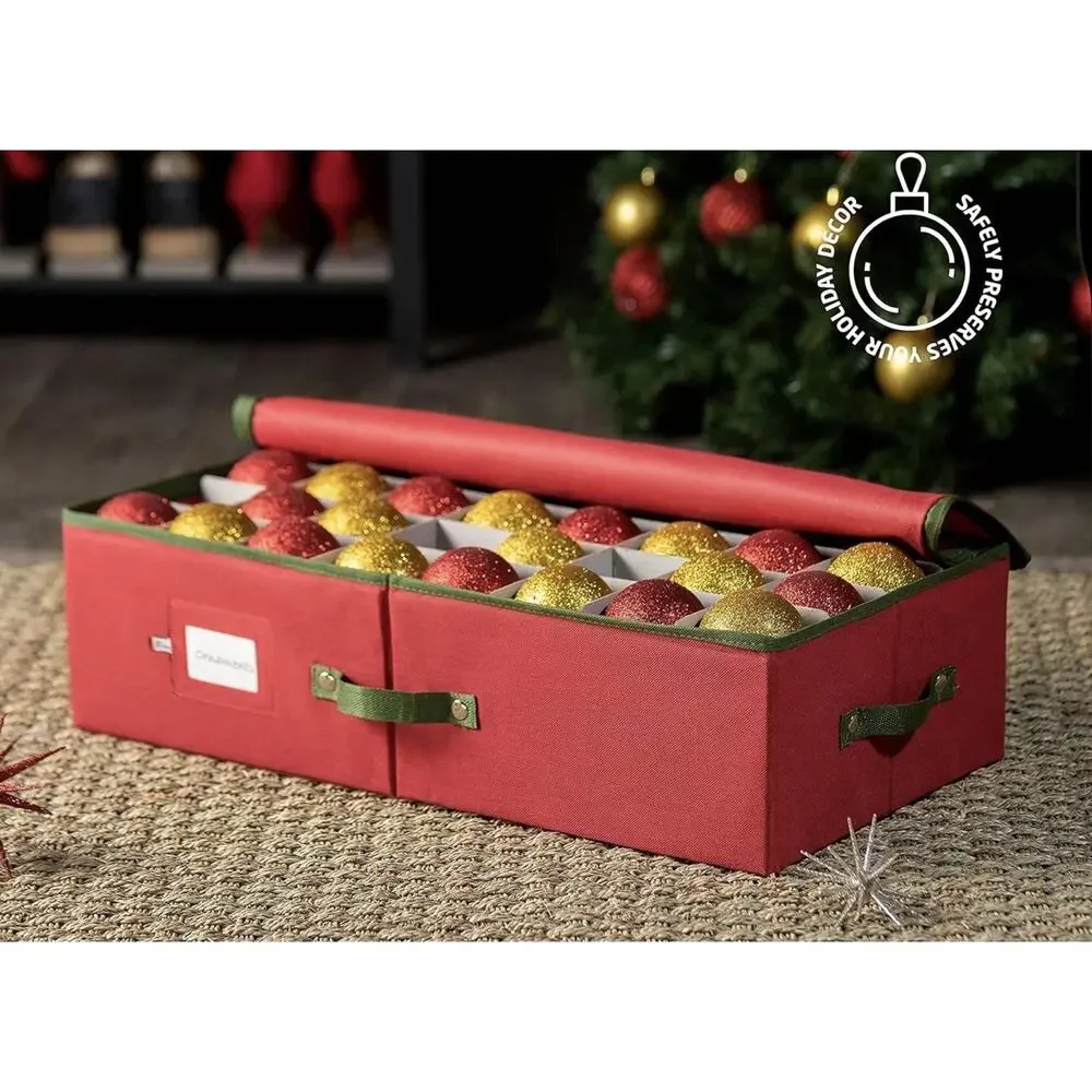 Underbed Christmas Ornament Storage Box - Stores 64 3